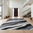thumbnail image 1 of Design&I 6'x9' Washable Area Rug Long Hallway Composition Waves Rows Entryway Hallways Shower for Dining Room, Under Table, Office, Snag-Free, 1 of 7
