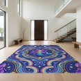 thumbnail image 1 of Design&I 6'x9' Washable Area Rug Purple Kawaii Ocean Wave Border Mermaid Starfish Motif Balanced for Living Room, Family Indoor, Oversized Skid-Resistant, 1 of 7