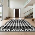thumbnail image 1 of Design&I 6'x9' Washable Area Rug Snag-Free Fall Doormat Bordered Grid Farmhouse Checkered Layout Door Plaid for Dining Room, Under Table, Office, 1 of 7