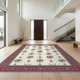 thumbnail image 1 of Design&I 6'x9' Washable Area Rug Snag-Free Nautical Maritime Compass Striped Border Round Motif Sailboat for Dining Room, Under Table, Office, 1 of 7