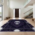 thumbnail image 1 of Design&I 6'x9' Washable Area Rug Snag-Free Skeleton Scary Gothic Damask Large Motif Bone Halloween Skull Refined Structured for Dining Room, Under Table, Office, 1 of 7