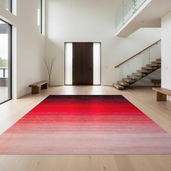 Solid Plush Rug Design&I 6'x9' Washable Area Rug Snag-Free Solid Plush Ombre Gradient ...