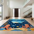 thumbnail image 1 of Design&I 8'x10' Ultra Soft Area Rug, Classroom Ocean Under Whale Octopus Starfish Animals Themed Creature None Fluffy Washable Non Shedding for Bedroom Living Room Under Sectional, 1 of 7