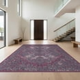 thumbnail image 1 of Design&I 8'x10' Ultra Soft Area Rug, Pink Boho Purple Vintage Distressed Damask Filigree Motifs Round None Fluffy Washable Non Shedding for Bedroom Living Room Under Sectional, 1 of 7