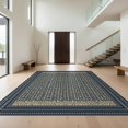 thumbnail image 1 of Design&I 8'x10' Ultra Soft Area Rug, Recycled Herringbone Geometric Vintage Border Frame Navy Mold None Fluffy Washable Non Shedding for Bedroom Living Room Under Sectional, 1 of 7