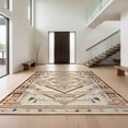 thumbnail image 1 of Design&I 8'x10' Washable Area Rug Beige Boho Abstract Southwestern Motif Solid Minimalist Heathered for Dining Room, Large Office, Lounge, Snag-Free, 1 of 7