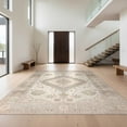 thumbnail image 1 of Design&I 8'x10' Washable Area Rug Beige Boho Solid Faded Tonal Minimalist Heathered Subtle Speckled for Dining Room, Large Office, Lounge, Snag-Free, 1 of 7