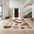 thumbnail image 1 of Design&I 8'x10' Washable Area Rug Beige Terracotta Modern Geometric Abstract Design Contemporary Art Inspired for Dining Room, Large Office, Lounge, Snag-Free, 1 of 7