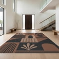 thumbnail image 1 of Design&I 8'x10' Washable Area Rug Black Terracotta Geometric Art Modern Abstract with Bold Shapes for Living Room, Family Extra Large Skid-Resistant Low Profile, 1 of 7