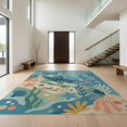 thumbnail image 1 of Design&I 8'x10' Washable Area Rug Blue Oceanic Hues with Marine Life Motifs Seascape, Turtle and Fish Serene for Living Room, Family Extra Large Skid-Resistant Low Profile, 1 of 7