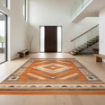 thumbnail image 1 of Design&I 8'x10' Washable Area Rug Boho Southwestern Aztec Mirrored Bands Geometric Border Stripe for Living Room, Family Extra Large Skid-Resistant Low Profile, 1 of 7