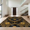thumbnail image 1 of Design&I 8'x10' Washable Area Rug Cd Record Vintage Note Mosaic Retro Disc Center Soundwave Music Vinyl Refined for Living Room, Family Extra Large Skid-Resistant Low Profile, 1 of 7