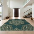 thumbnail image 1 of Design&I 8'x10' Washable Area Rug Circle Ornate Scroll Border Dining Table Alfombra Round Vintage Refined for Living Room, Family Extra Large Skid-Resistant Low Profile, 1 of 7