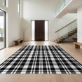thumbnail image 1 of Design&I 8'x10' Washable Area Rug Classic Grid Plaid Black White Checkered Geometric Border Design for Dining Room, Large Office, Lounge, Snag-Free, 1 of 7