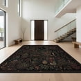 thumbnail image 1 of Design&I 8'x10' Washable Area Rug Dark Botanical Enchanted Scene Mystical Nature with Celestial Accents for King Size Bedroom, Under Bed, Sleek Flatweave Pet Friendly, 1 of 7