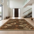 thumbnail image 1 of Design&I 8'x10' Washable Area Rug Decorations Brindle Motif Terracotta Border Livingroom Cow Print for Living Room, Family Extra Large Skid-Resistant Low Profile, 1 of 7