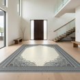thumbnail image 1 of Design&I 8'x10' Washable Area Rug Door Geometric Curved Interlocking Border Abstract Decorative for King Size Bedroom, Under Bed, Sleek Flatweave Pet Friendly, 1 of 7
