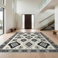 thumbnail image 1 of Design&I 8'x10' Washable Area Rug Door Southwestern Curved Abstract Motif Decorative Front Boho for Dining Room, Large Office, Lounge, Snag-Free, 1 of 7