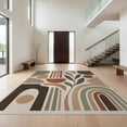 thumbnail image 1 of Design&I 8'x10' Washable Area Rug Earthy Tones Abstract Geometric Modern Shapes with Leaf Motif for Living Room, Family Extra Large Skid-Resistant Low Profile, 1 of 7