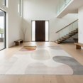 thumbnail image 1 of Design&I 8'x10' Washable Area Rug Extra Large Skid-Resistant Low Profile Beige Cream Abstract Brushstroke Contemporary Neutral Tone Plush for Living Room, Family, 1 of 7