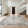 thumbnail image 1 of Design&I 8'x10' Washable Area Rug Extra Large Skid-Resistant Low Profile Beige Vintage Grey Scroll Border Distressed Taupe Textured That for Living Room, Family, 1 of 7