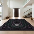 thumbnail image 1 of Design&I 8'x10' Washable Area Rug Extra Large Skid-Resistant Low Profile Dark Purple Black Celestial Design Mystical Motifs with Moon and Serpent for Living Room, Family, 1 of 7