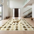 thumbnail image 1 of Design&I 8'x10' Washable Area Rug Extra Large Skid-Resistant Low Profile Deer Hunting Woodland Scene With Bear Paw Print And Antler Accents for Living Room, Family, 1 of 7