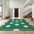 thumbnail image 1 of Design&I 8'x10' Washable Area Rug Extra Large Skid-Resistant Low Profile Golf Course Inspired Numbered Holes Striped Field Theme Athletic for Living Room, Family, 1 of 7