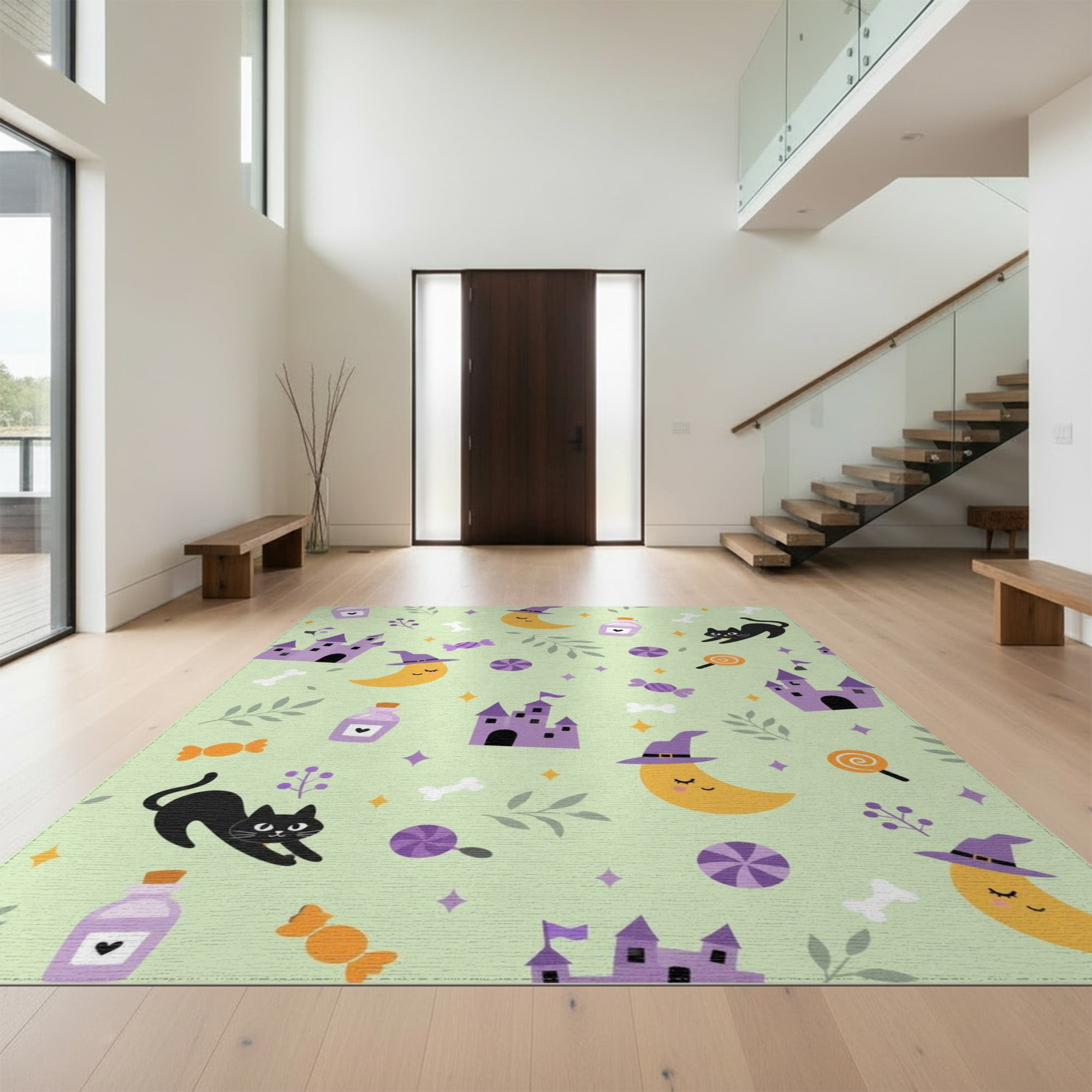 Pastel Large Rug Design&I 8'x10' Washable Area Rug Extra Large Skid-Resistant Low ...