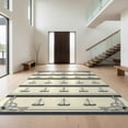 thumbnail image 1 of Design&I 8'x10' Washable Area Rug Extra Large Skid-Resistant Low Profile Island Theme Nautical Ships Horizontal Stripes Decorative Corner Accents for Living Room, Family, 1 of 7