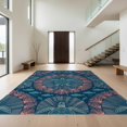 thumbnail image 1 of Design&I 8'x10' Washable Area Rug Extra Large Skid-Resistant Low Profile Ocean Coral Reef Border Nautical Seashell Fish Turtle Refined Structured for Living Room, Family, 1 of 7
