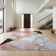 thumbnail image 1 of Design&I 8'x10' Washable Area Rug Extra Large Skid-Resistant Low Profile Pink Blush Marble Design Abstract Cracked Stone with Veining for Living Room, Family, 1 of 7