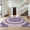 thumbnail image 1 of Design&I 8'x10' Washable Area Rug Extra Large Skid-Resistant Low Profile Purple Interlocking Para Scrollwork Bedside Inspired Alfombras for Living Room, Family, 1 of 7