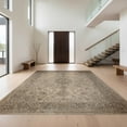 thumbnail image 1 of Design&I 8'x10' Washable Area Rug Extra Large Skid-Resistant Low Profile Vintage Distressed Tan Boho Scroll Border Fuzzy Neutral for Living Room, Family, 1 of 7