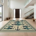 thumbnail image 1 of Design&I 8'x10' Washable Area Rug Fish Fishing Motif School Wave Marine Theme Hunting Animals Pat for Dining Room, Large Office, Lounge, Snag-Free, 1 of 7