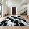 thumbnail image 1 of Design&I 8'x10' Washable Area Rug Fragmented Mosaic Interlocking Shapes Modern Abstract Design for King Size Bedroom, Under Bed, Sleek Flatweave Pet Friendly, 1 of 7