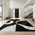 thumbnail image 1 of Design&I 8'x10' Washable Area Rug Geometric Abstract Swirl Symmetrical Vein Stripe Motif Interlocking for Living Room, Family Extra Large Skid-Resistant Low Profile, 1 of 7