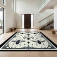 thumbnail image 1 of Design&I 8'x10' Washable Area Rug Gothic Insect With Ornate Victorian Scrollwork Border Accents for Dining Room, Large Office, Lounge, Snag-Free, 1 of 7