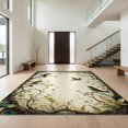 thumbnail image 1 of Design&I 8'x10' Washable Area Rug Moody Whimsical Bird Botanical Vintage Scroll Foliage Border for Dining Room, Large Office, Lounge, Snag-Free, 1 of 7