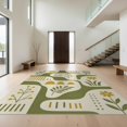 thumbnail image 1 of Design&I 8'x10' Washable Area Rug Olive Abstract Garden Motif Design Accent Geometric and Floral Contemporary Style for Living Room, Family Extra Large Skid-Resistant Low Profile, 1 of 7