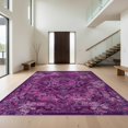 thumbnail image 1 of Design&I 8'x10' Washable Area Rug Pink Vintage Interlocking Weathered Scroll Symmetrical Purple for Dining Room, Large Office, Lounge, Snag-Free, 1 of 7