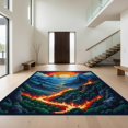 thumbnail image 1 of Design&I 8'x10' Washable Area Rug Pixel Volcano Landscape Blocky Cube Terrain Interlocking Block for Dining Room, Large Office, Lounge, Snag-Free, 1 of 7