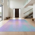thumbnail image 1 of Design&I 8'x10' Washable Area Rug Purple Mermaid Aesthetic Motif Pastel Bubble Kawaii Scale for King Size Bedroom, Under Bed, Sleek Flatweave Pet Friendly, 1 of 7