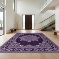 thumbnail image 1 of Design&I 8'x10' Washable Area Rug Purple Symmetrical Para Ornament Bordered Traditional Bedside for King Size Bedroom, Under Bed, Sleek Flatweave Pet Friendly, 1 of 7