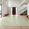 thumbnail image 1 of Design&I 8'x10' Washable Area Rug Sage Interlocking Cream Grid Balanced Contemporary Bathroom Waffle for Living Room, Family Extra Large Skid-Resistant Low Profile, 1 of 7