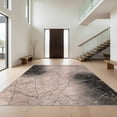 thumbnail image 1 of Design&I 8'x10' Washable Area Rug Sleek Flatweave Pet Friendly Abstract Blush Cracked Motif Veining Veined Swirls Gilded Pink Flowing Dynamic for King Size Bedroom, Under Bed, 1 of 7