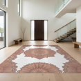 thumbnail image 1 of Design&I 8'x10' Washable Area Rug Sleek Flatweave Pet Friendly Faded Terracotta Beige Accent Bordered Vintage Design Rectangle for King Size Bedroom, Under Bed, 1 of 7