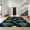 thumbnail image 1 of Design&I 8'x10' Washable Area Rug Sleek Flatweave Pet Friendly Funky Audio Recording Art With Repeating Circle And Bar Graphics for King Size Bedroom, Under Bed, 1 of 7