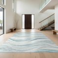 thumbnail image 1 of Design&I 8'x10' Washable Area Rug Sleek Flatweave Pet Friendly Ocean Themed Beachy Flowing Ripple Seaside Inspired Theme Nautical for King Size Bedroom, Under Bed, 1 of 7