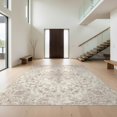 thumbnail image 1 of Design&I 8'x10' Washable Area Rug Sleek Flatweave Pet Friendly Pink Blush Beige Ornamental Centerpiece Delicate Vine Motif Cream for King Size Bedroom, Under Bed, 1 of 7